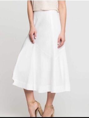Nic + Zoe The Long Engagement Linen Skirt White Women's Skirt